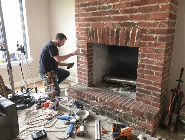 Jerome Chimney Sweep specialist finalizing chimney liner service in Jerome, OH