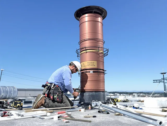 Installed chimney liner by Jerome Chimney Sweep in Jerome, OH