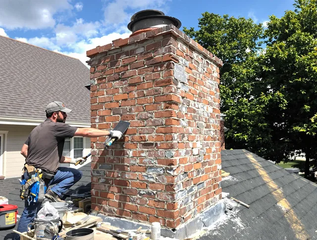 Completed chimney rebuild by Jerome Chimney Sweep in Jerome, OH