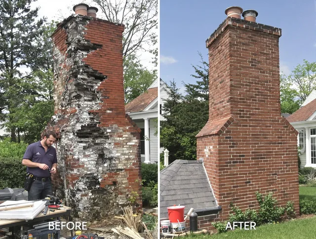 Jerome Chimney Sweep performing a full chimney restoration in Jerome, OH