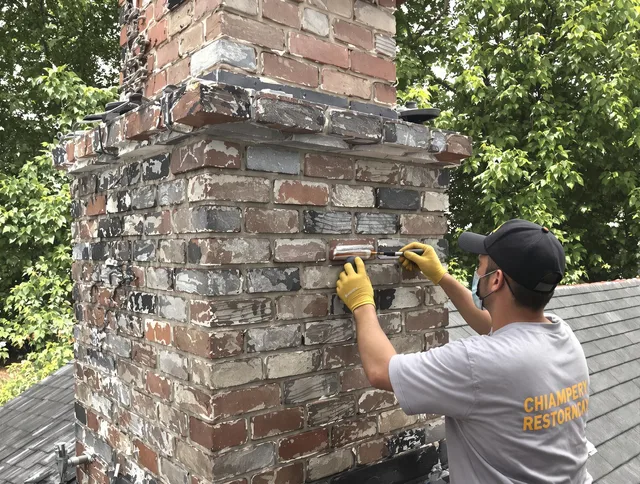 In-progress chimney restoration by Jerome Chimney Sweep in Jerome, OH