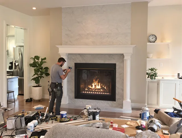 Newly installed fireplace by Jerome Chimney Sweep in Jerome, OH
